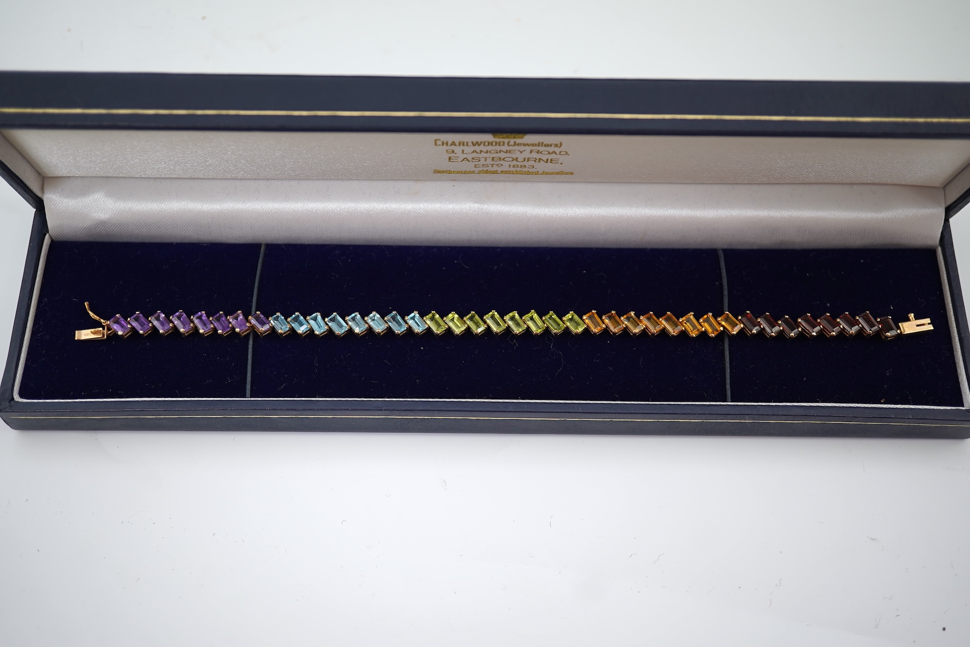 A multi-gem line bracelet